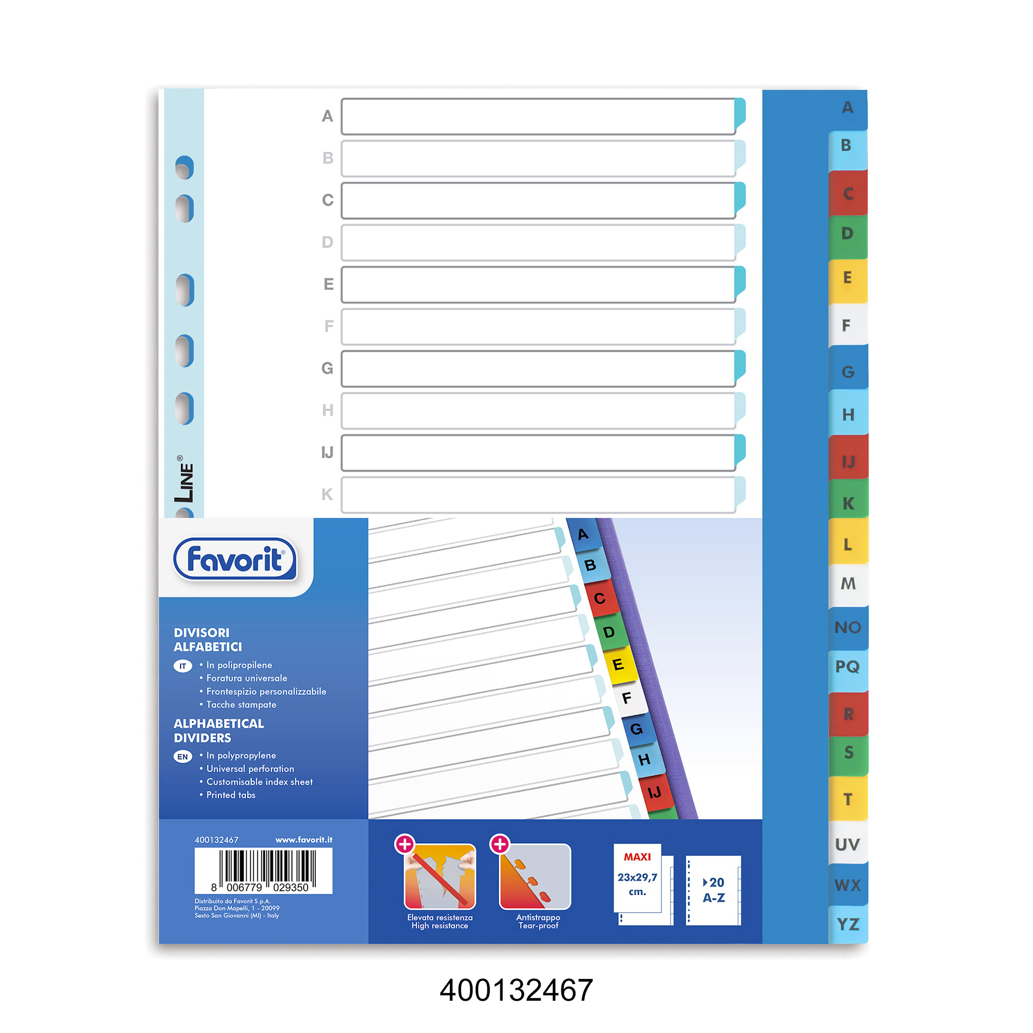 Durable 365006 - Divisore alfabetico per schedario, f.to A5, con etichette  prestampate (A-Z), azzurro, confezione da 25 pezzi : : Cancelleria  e prodotti per ufficio